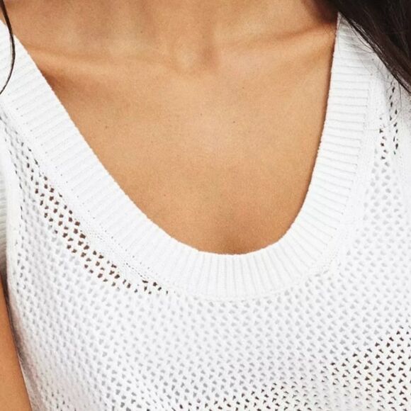 THE UPSIDE Fenway Wales Knit Sleeveless Tank Top in Natural Women’s Size L NWOT - Picture 2 of 8